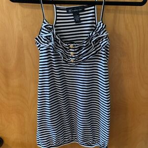 Size small INC black and white striped spaghetti strap tank top